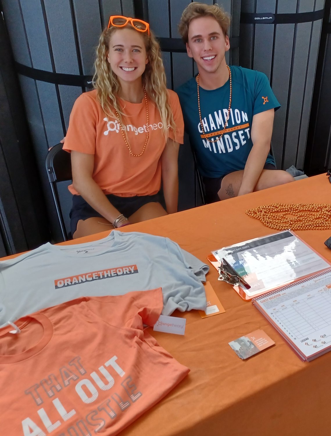 Katy Morgan and Elijah Brooks were at the Orange Theory table to tell visitors about the Nocatee fitness center.